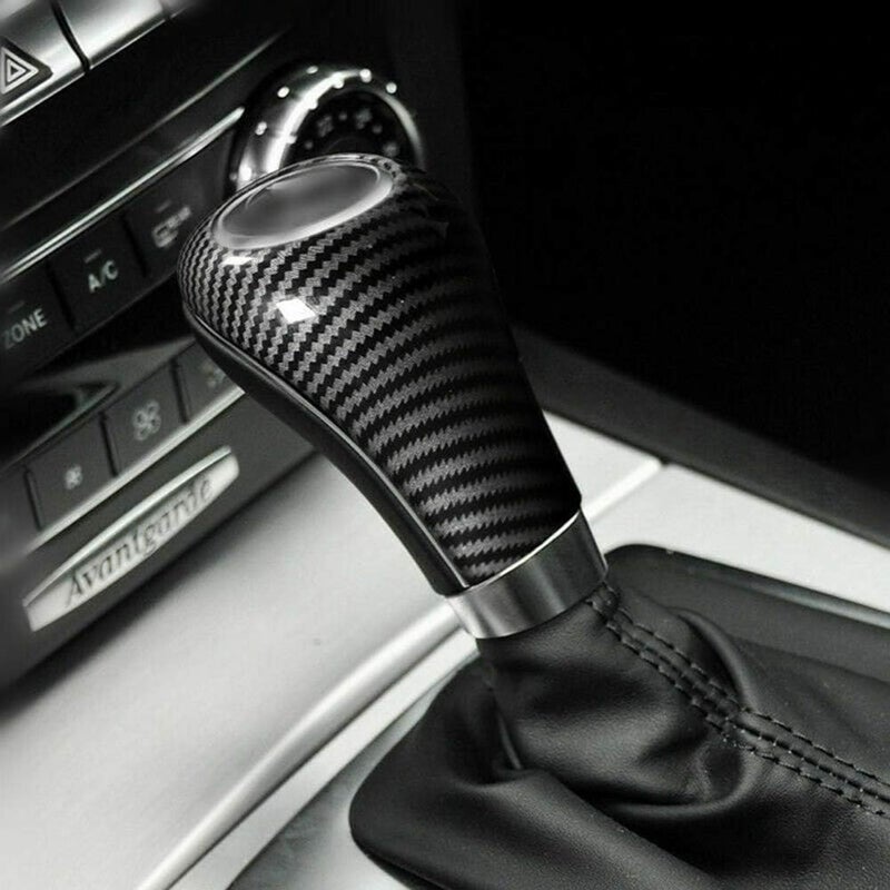 cheekyglo Ger Shift Kno Cover, Cron Fiber Pattern Car Ger Head Shift Kno Cover Trim Sticker Car Interior ccessories Fit for Mercedes enz /C/E/G Clss CLS W204 W212, lck-Black - Image 4