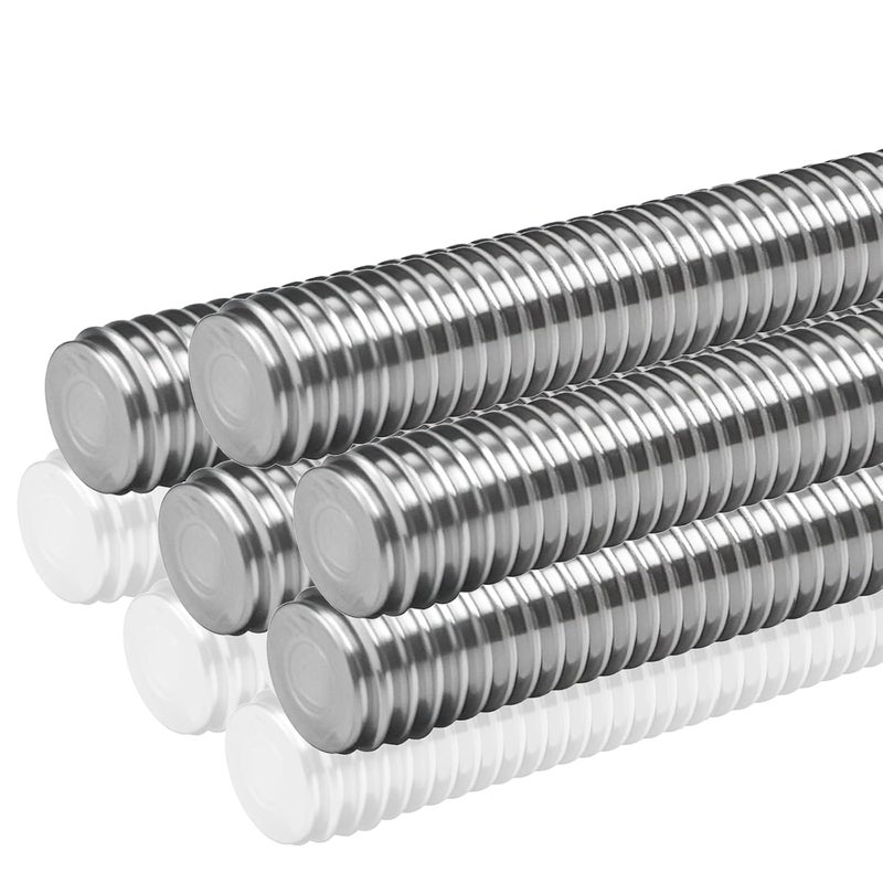 MCSDFN 5 Pcs M6-1.0 Fully Threaded Rods 304 Stainless Steel Threads Studs Rods Long Threaded Screw Right Hand Threads, 250mm Length - Image 1