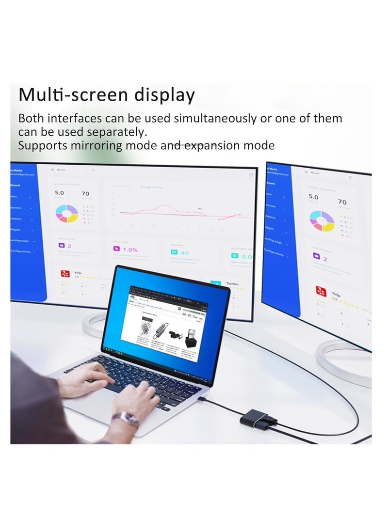 JAJEEK USB to HDMI VGA Adapter – 1080P USB 3.0/2.0 to HDMI VGA Converter, Compatible with Windows, Mac, and Android Devices - Image 1