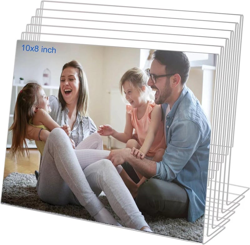 TPGP إطارات صور أكريليك 8x10، مجموعة من 6 حوامل عرض أكريليك شفافة بدون إطار - Image 1