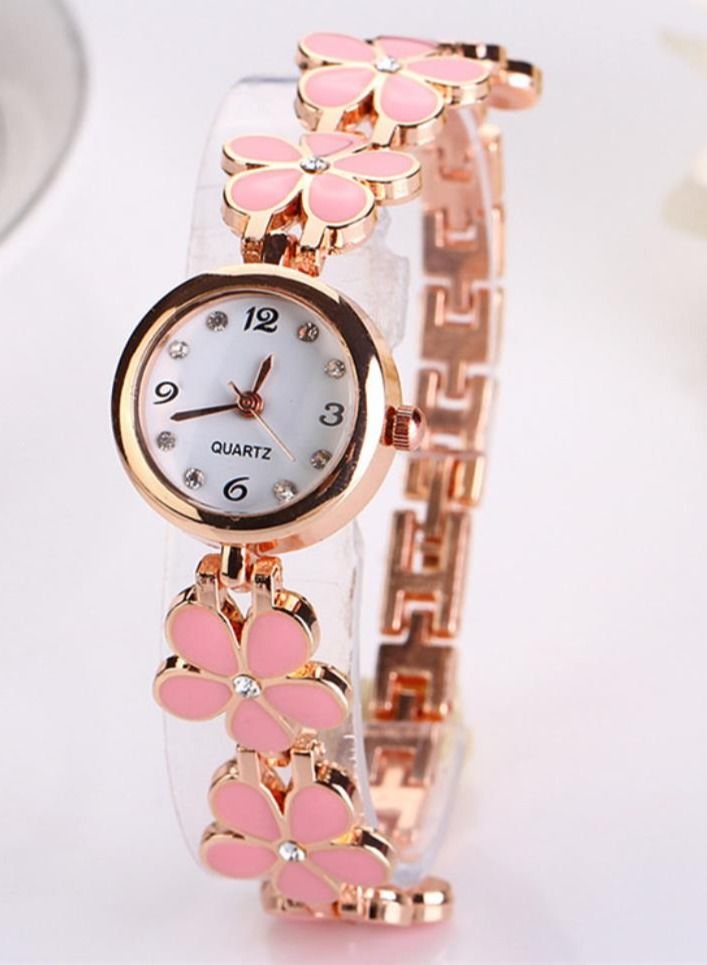 Umiwin ساعة كواتز أنالوج نسائية ذهبية/بيضاء - Image 2