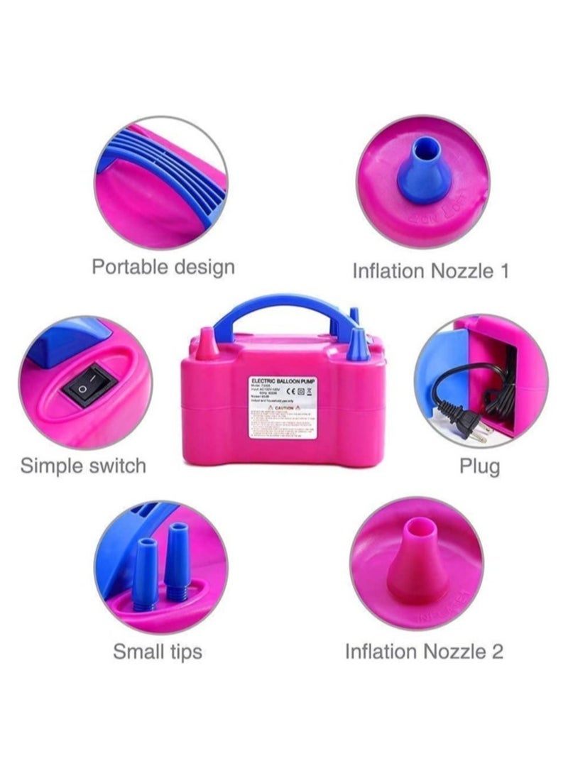 ELTRAZONE Portable Dual Nozzle Electric Balloon Blower Pump Inflator For Birthday House Anniversary Party Bedroom Decoration - Image 3