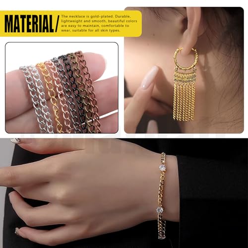 Mardatt 102Pcs Jewelry Making Kit, 10 Yards Necklace Chains with 50Pcs Open Jump Rings, 50Pcs Lobster Clasps, Chain Nose Pliers for DIY Necklace Bracelet Jewelry Making (Gold) - Image 5