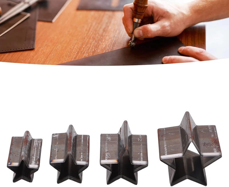 4PCS Pentagram Cutting Mold Alloy Steel Leather Punching Die Set, Leather Cutting Die Set with Storage Box for Handicrafts, Belts and Small Leather Goods - Image 4