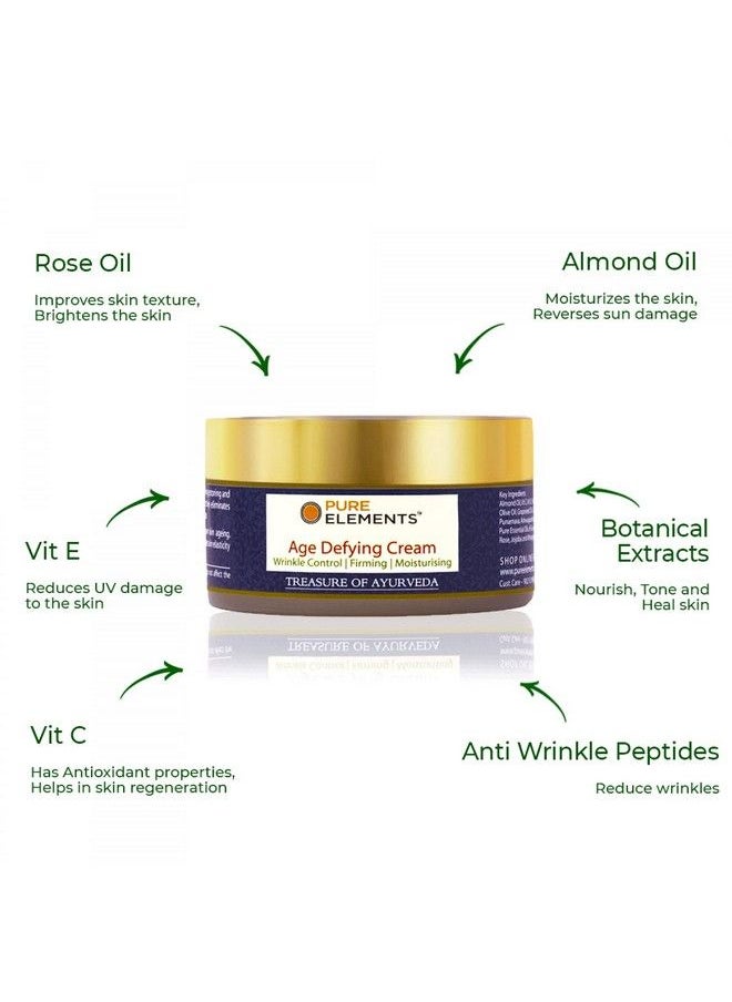 Pure Elements - Age Defying Cream With Anti Ageing Peptides & Vit C To Control Wrinkles Fine Lines & Pigmentation Hydrating & Moisturising - Image 1