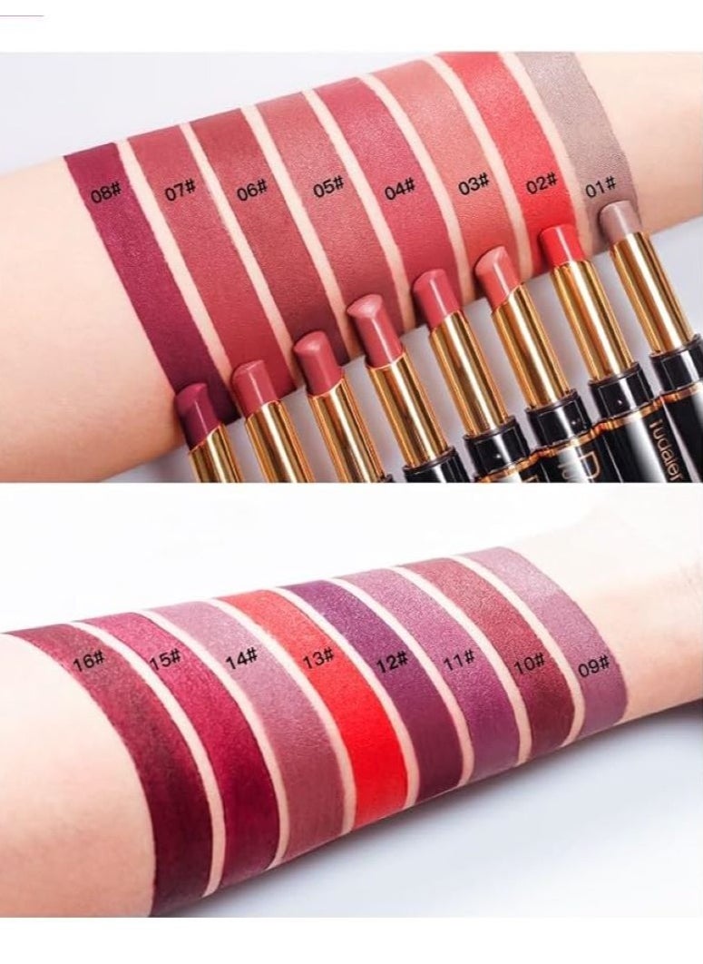 SKY-TOUCH Double Head Matte Lipstick + Lip Liner Pen Set 2 In 1 One Step Lips Makeup Waterproof Long Lasting Lipstick Durable Nude Velvet Lipstick Pen,One Size 03#  - Image 4
