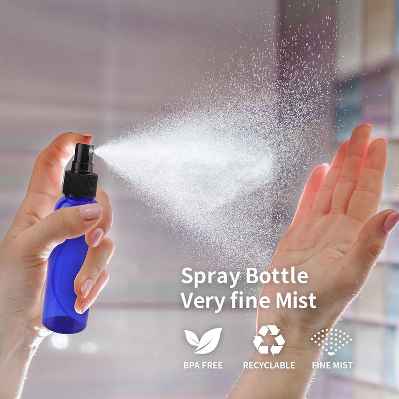 YEUIKERR 36 Pack Blue Small Spray Bottles 4 oz/120 ml Plastic Spray Bottles, Fine Mist Empty Small Travel Spray Bottle, Refillable Mini Sprayer Empty Bottle Bulk with 10 Funnels and 10 Labels - Image 3