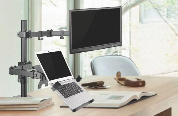 Gadget Wagon Monitor & Laptop Desk Arm Stand, Swivel & Tilt | Clamp and Grommet Installation - Image 3