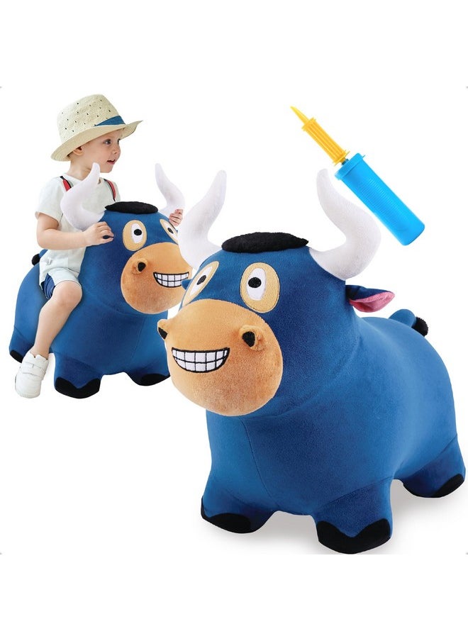 iPlay, iLearn iPlay, iLearn Bouncy Pals Bull Hopping Horse, Plush Inflatable Animal Hopper, Indoor n Outdoor Ride on Jumping Bounce Toys, Birthday Gift for 18 Months 2 3 4 5 Year Old Kids Toddlers Boys Girls  - Image 1
