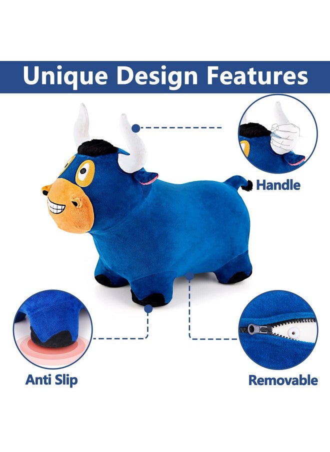iPlay, iLearn iPlay, iLearn Bouncy Pals Bull Hopping Horse, Plush Inflatable Animal Hopper, Indoor n Outdoor Ride on Jumping Bounce Toys, Birthday Gift for 18 Months 2 3 4 5 Year Old Kids Toddlers Boys Girls  - Image 3