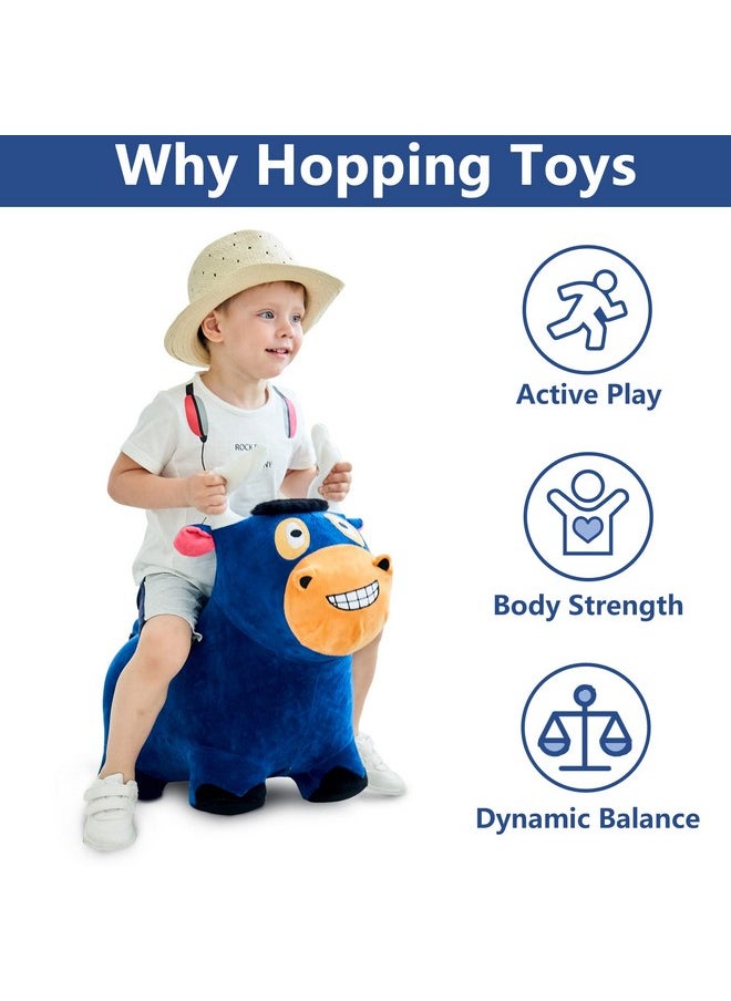 iPlay, iLearn iPlay, iLearn Bouncy Pals Bull Hopping Horse, Plush Inflatable Animal Hopper, Indoor n Outdoor Ride on Jumping Bounce Toys, Birthday Gift for 18 Months 2 3 4 5 Year Old Kids Toddlers Boys Girls  - Image 2