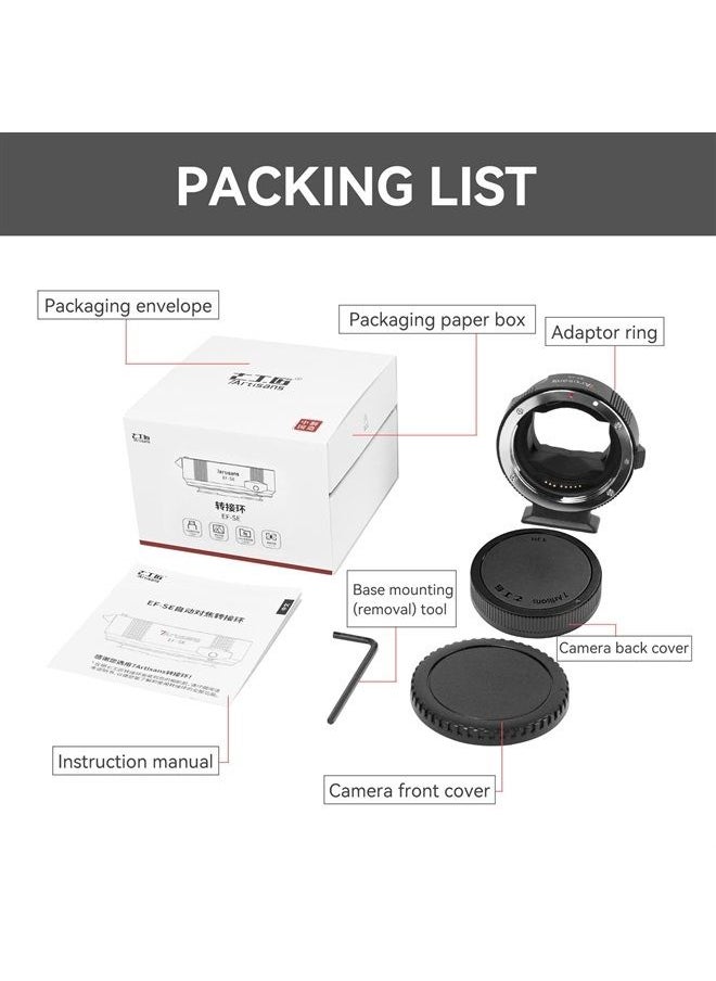 7artisans - EF-SE Lens Adapter Auto-Focus Lens Speedbooster Converter Ring Compatible for Canon EF/EF-SE Lens and Sony E-Mount Camera for Sony A6400, A7M3, A7M4, ZVE10 - Image 1