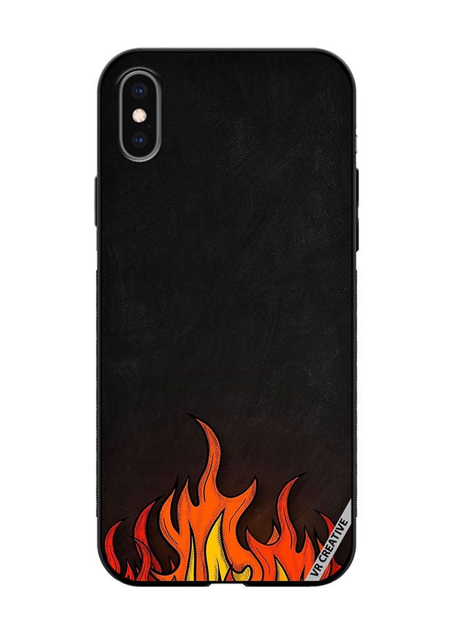 VR CREATIVE غطاء حماية لهاتف آبل آيفون XS ماكس بتصميم نار متعدد الألوان - Image 1