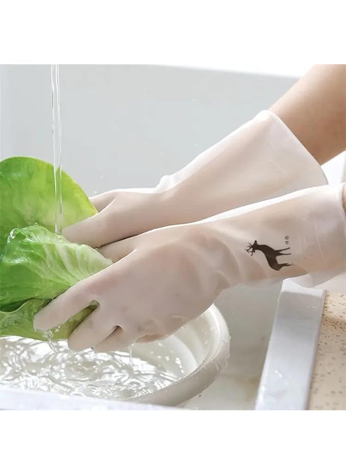 Epsilon Epsilon Polyvinyl Chloride Reusable Kitchen Cleaner Hand Gloves For Dishwashing Cleaning Gloves For Kitchen Utensils Anti Slip Gloves For Gardening Pet Grooming Car Washing (1 Pair Deer), Pack of 1  - Image 2