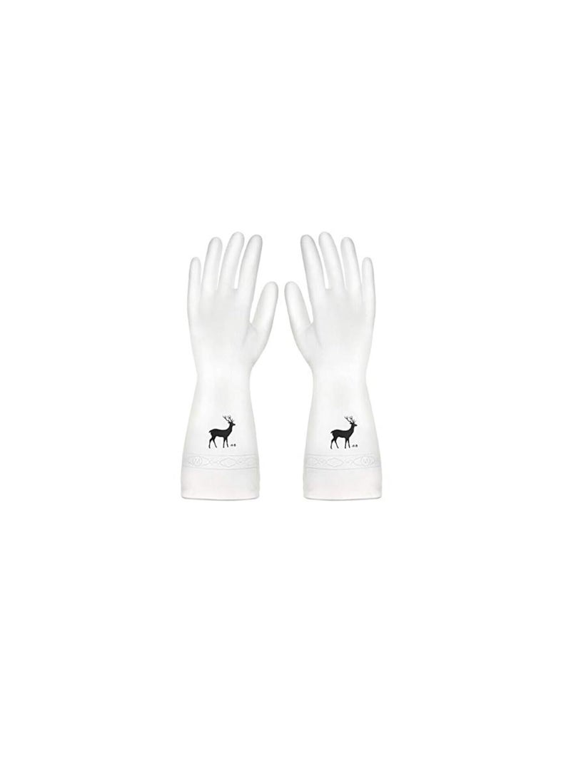 Epsilon Epsilon Polyvinyl Chloride Reusable Kitchen Cleaner Hand Gloves For Dishwashing Cleaning Gloves For Kitchen Utensils Anti Slip Gloves For Gardening Pet Grooming Car Washing (1 Pair Deer), Pack of 1  - Image 1