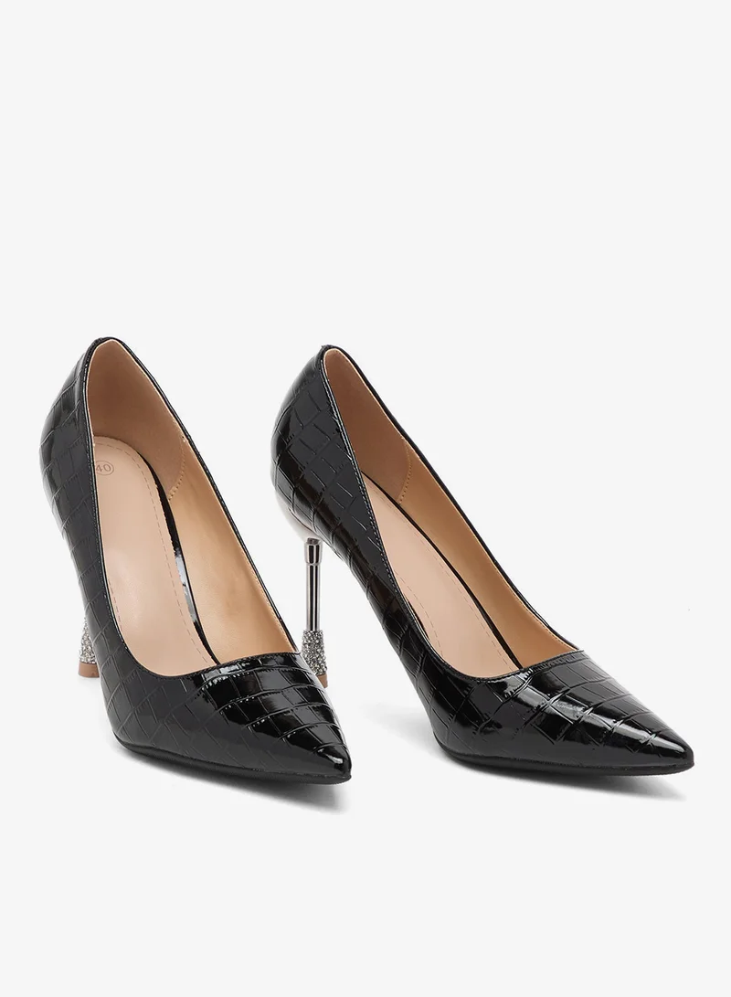 Khizana Black High Heeled Pump for Women | Best Price UAE