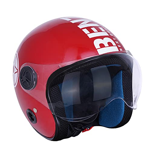 Sage Square Two Wheeler ISI Marked Guardian Cruiser Open face Helmet for Men and Women (Red Gloosy), ABS - Image 1