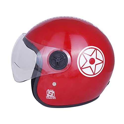 Sage Square Two Wheeler ISI Marked Guardian Cruiser Open face Helmet for Men and Women (Red Gloosy), ABS - Image 4
