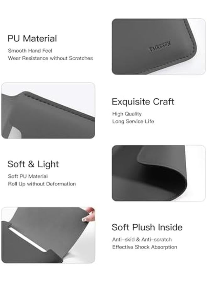 Excefore Laptop Sleeve Bag Protective Laptop Sleeve Compatible With Macbook 12 Inch Polyester Vertical Case With Pocket Pu Bag With Small Case Gray - Image 3