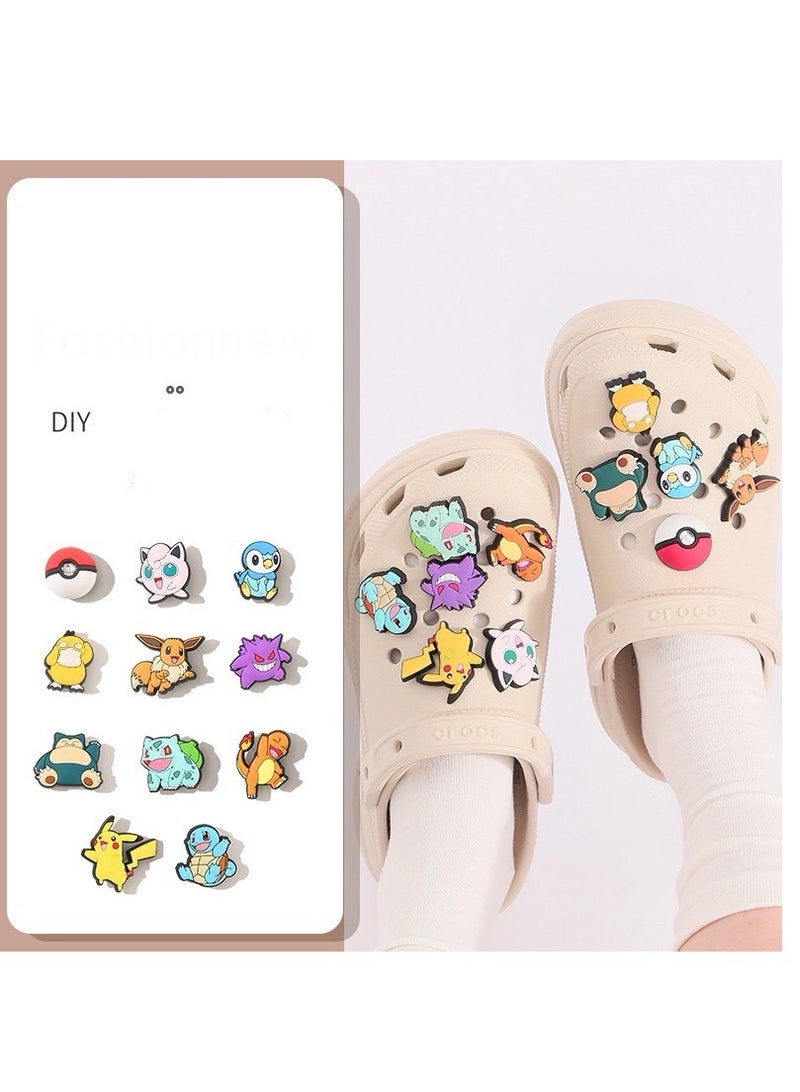 Cute cartoon PVC shoes ornament suit crocodile shoes cartoon croc DIY accessories pvc charming sandal shoe charms cute shoe decoration