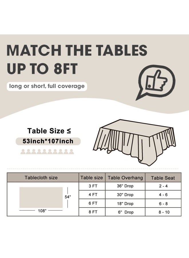 DZ 12 Pack Gold Plastic Tablecloth 54" X 108" Rectangle Heavy Duty Disposable Table Covers for Party Birthday Wedding Thanksgiving Christmas - Image 2