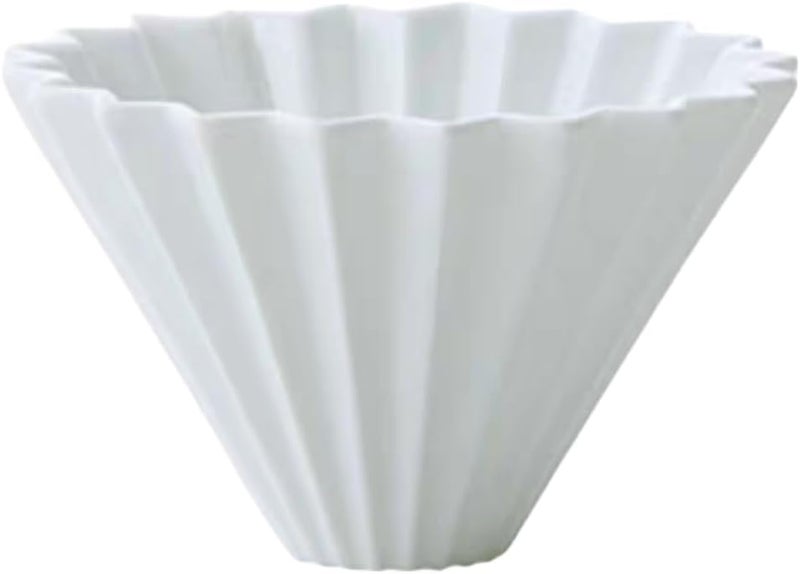 Goodening Origami Filter Cup,Ceramic Pour Over Coffee Maker, Non-Electric Pour Over Coffee Dripper, Easy Manual Brew Maker, Single Cups Porcelain for Home, Cafe, Camping, Coffee Gifts (White) - Image 1