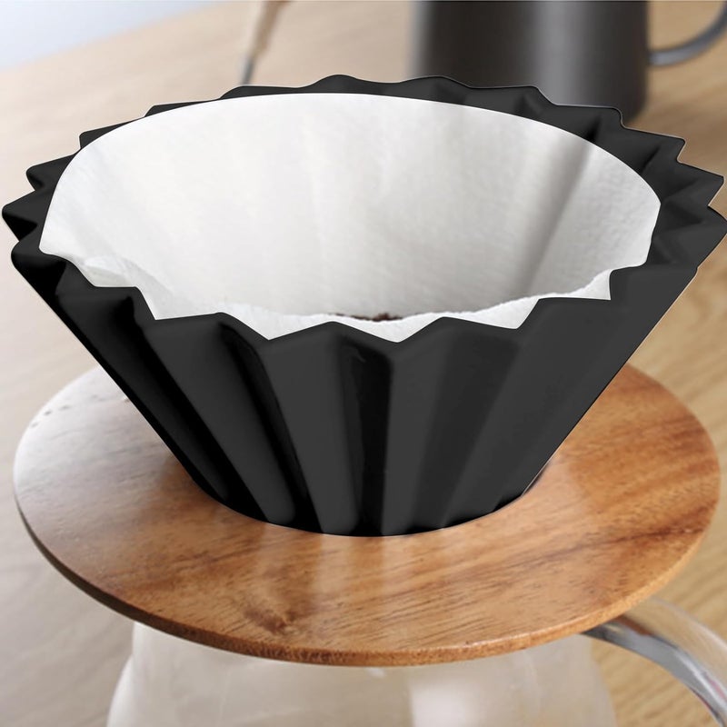Goodening Origami Filter Cup,Ceramic Pour Over Coffee Maker, Non-Electric Pour Over Coffee Dripper, Easy Manual Brew Maker, Single Cups Porcelain for Home, Cafe, Camping, Coffee Gifts (White) - Image 2