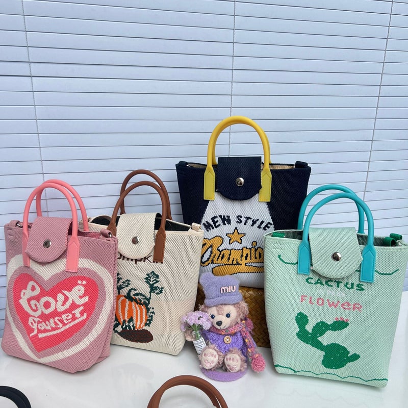 New Summer Ins Mini Cartoon Mobile Phone Bag South Korea Small Satchel Cute Crossbody Bag Knitted Shoulder Handbag - Image 5
