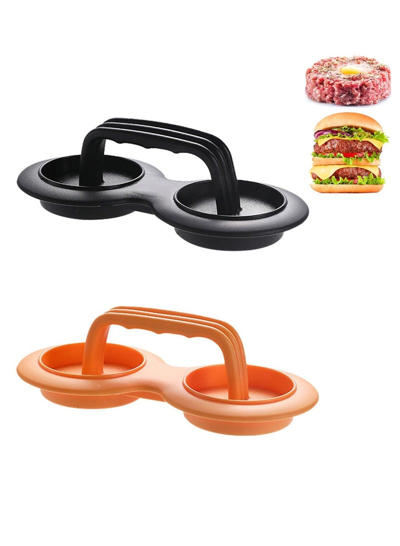 Excefore Meatloaf Mold and Burger Press Set, Double Hole Nonstick Meatloaf Maker and Detachable Hamburger Patty Press with Handle, Easy to Clean, Suitable for Meat, Beef, Cheese, Veggie Burgers (2pc) - Image 1