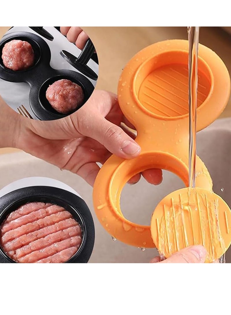 Excefore Meatloaf Mold and Burger Press Set, Double Hole Nonstick Meatloaf Maker and Detachable Hamburger Patty Press with Handle, Easy to Clean, Suitable for Meat, Beef, Cheese, Veggie Burgers (2pc) - Image 3