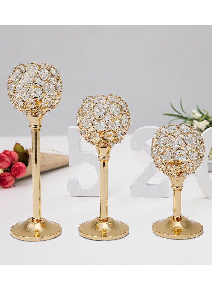 Aromatherapy wax table, crystal candle table, gold candle 3-piece set - Image 3