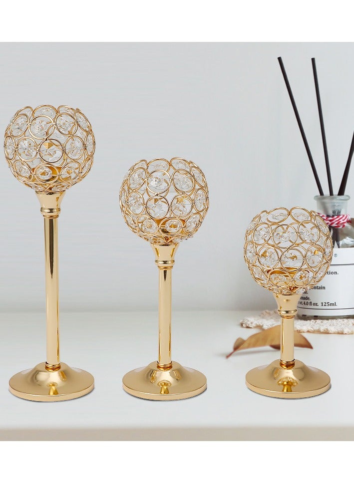 Aromatherapy wax table, crystal candle table, gold candle 3-piece set - Image 2