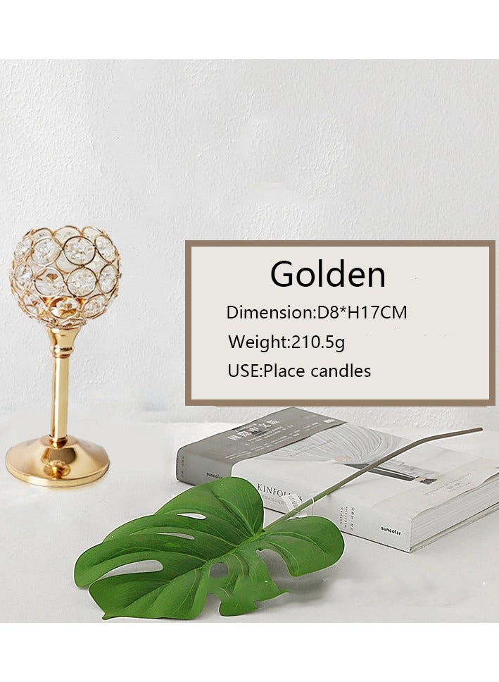 Aromatherapy wax table, crystal candle table, gold candle 3-piece set - Image 4