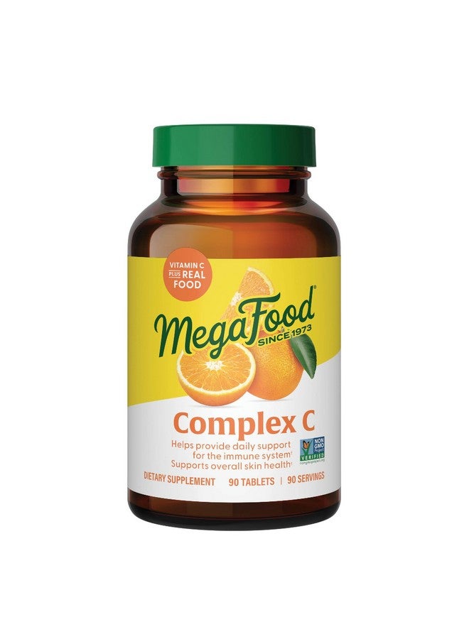 MegaFood Complex C - Vegan Immune Support Supplement with Vitamin C 250 mg, Made with Real Food Including Orange, Cranberry & Brown Rice, Gluten-Free, Kosher - 90 Tablets, 90 Servings - Image 1