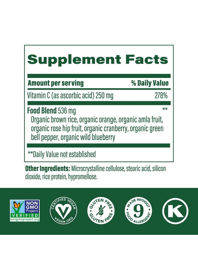 MegaFood Complex C - Vegan Immune Support Supplement with Vitamin C 250 mg, Made with Real Food Including Orange, Cranberry & Brown Rice, Gluten-Free, Kosher - 90 Tablets, 90 Servings - Image 2