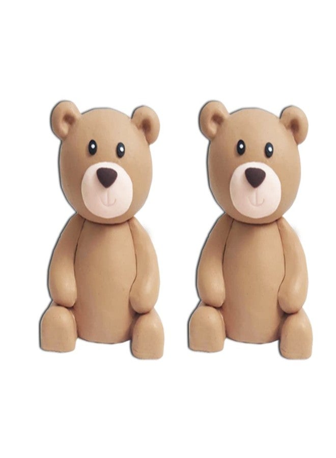 GmakCeder Baby Bear Cake Topper Blue Ball Cake Decor for Boy (2bears) - Image 2