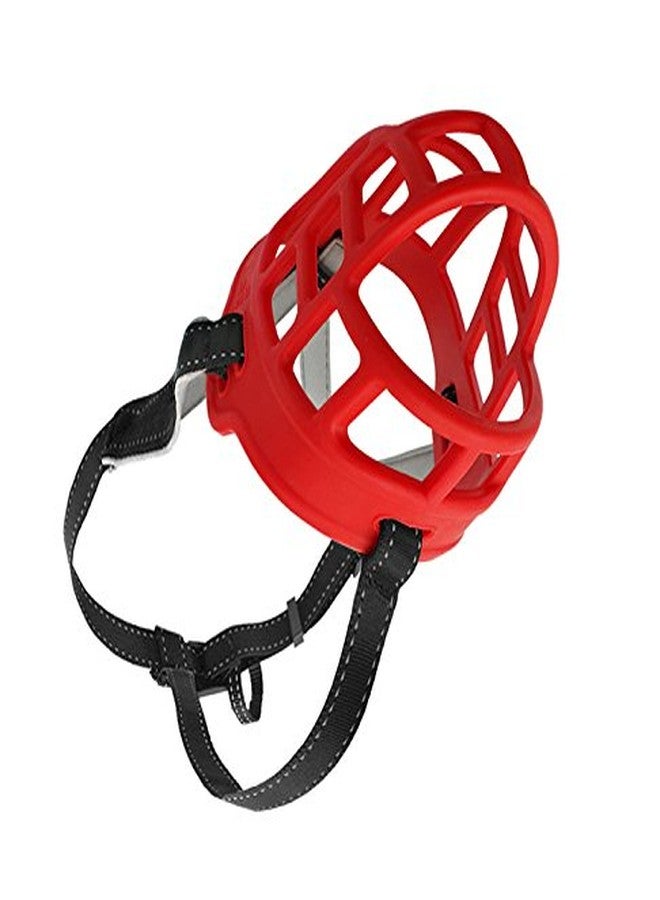 Futaba Silicone Basket Anti-Bite Muzzle For Dogs - Red - Small (Size 3) - Image 4