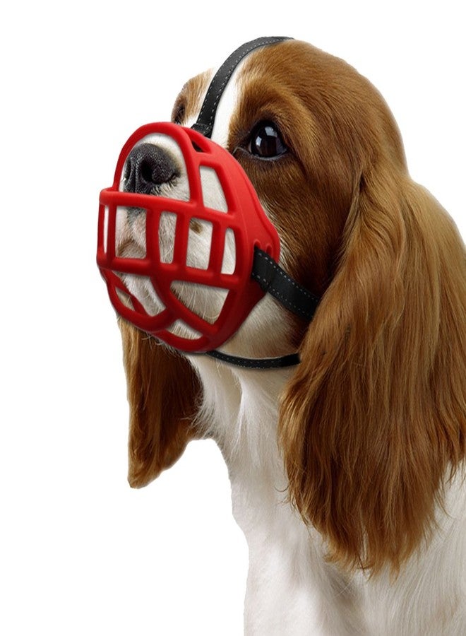 Futaba Silicone Basket Anti-Bite Muzzle For Dogs - Red - Small (Size 3) - Image 1