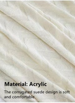 Kutis 1-Piece Lightweight All Season Blanket Sofa Blanket Summer Blanket Acrylic Fiber Off-White 180x130 cm  - Image 4