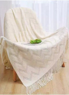Kutis 1-Piece Lightweight All Season Blanket Sofa Blanket Summer Blanket Acrylic Fiber Off-White 180x130 cm  - Image 1