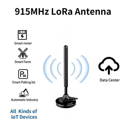 eifagur Waterproof Replacement 5.8dBi Strengthen Magnet Base Pure Copper 915MHZ LoRa Gateway Antenna with 3M/10FT Cable for Helium Hotspot RAK Nebra Bobcat 300 SenseCAP M1 Hotspot HNT Finestra Miner, Eifagur - Image 3