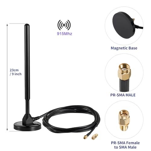 eifagur Waterproof Replacement 5.8dBi Strengthen Magnet Base Pure Copper 915MHZ LoRa Gateway Antenna with 3M/10FT Cable for Helium Hotspot RAK Nebra Bobcat 300 SenseCAP M1 Hotspot HNT Finestra Miner, Eifagur - Image 2