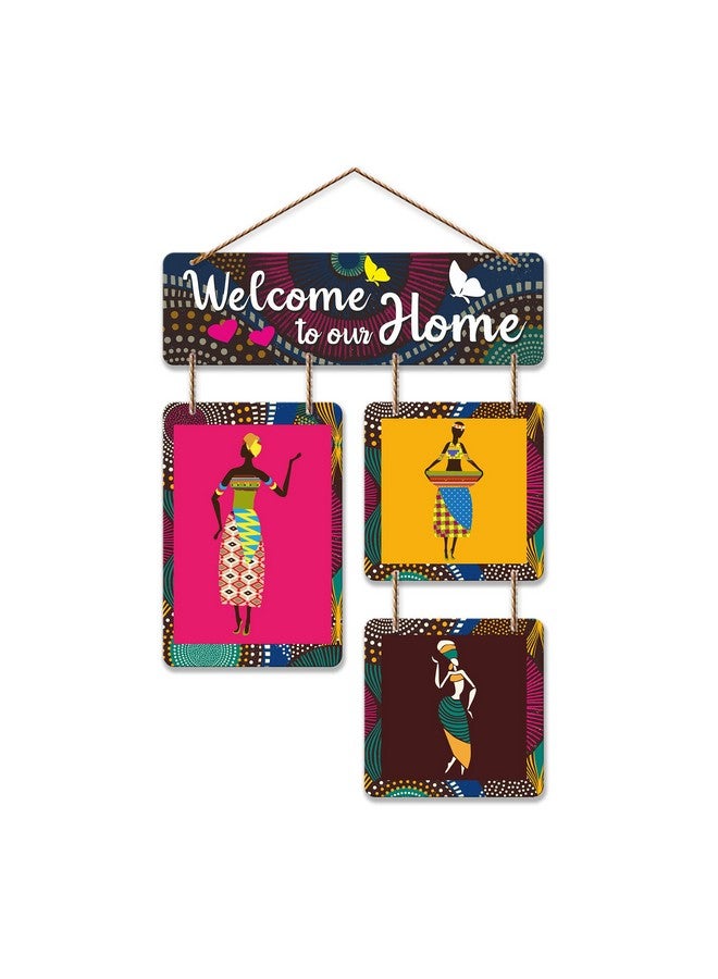 آرتفيب لوحة فنية جدارية مزخرفة من خشب إم دي إف، مرحبًا بكم في منزلنا، لغرفة المعيشة | غرفة النوم | ديكور المنزل | المكتب | هدية | عناصر مقتبسة لتزيين المنزل | (Wh_6505N) - Image 1