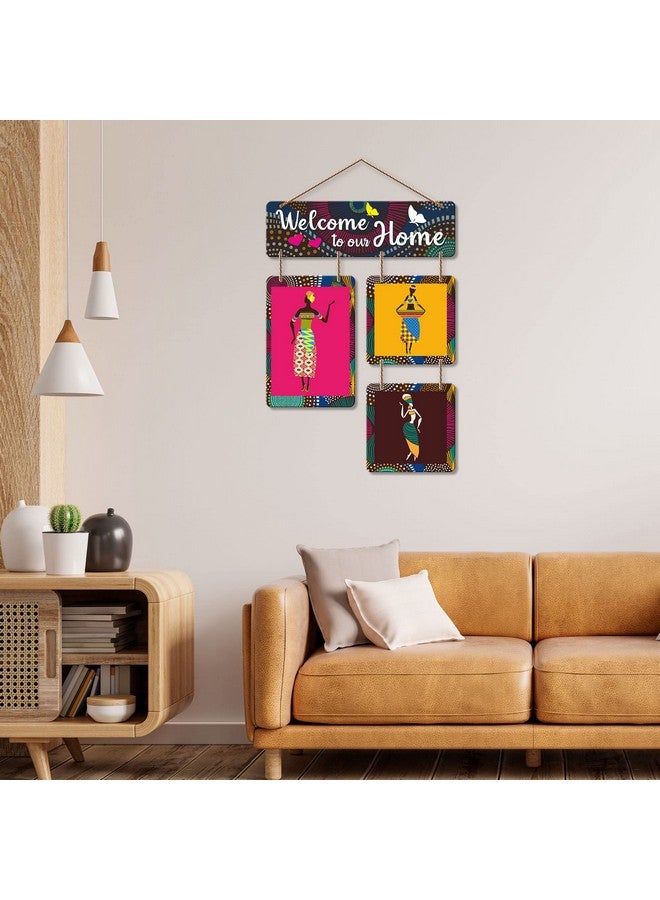 آرتفيب لوحة فنية جدارية مزخرفة من خشب إم دي إف، مرحبًا بكم في منزلنا، لغرفة المعيشة | غرفة النوم | ديكور المنزل | المكتب | هدية | عناصر مقتبسة لتزيين المنزل | (Wh_6505N) - Image 3