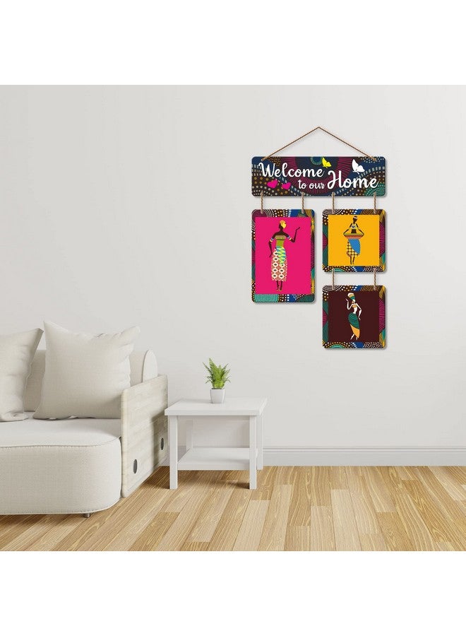 آرتفيب لوحة فنية جدارية مزخرفة من خشب إم دي إف، مرحبًا بكم في منزلنا، لغرفة المعيشة | غرفة النوم | ديكور المنزل | المكتب | هدية | عناصر مقتبسة لتزيين المنزل | (Wh_6505N) - Image 2