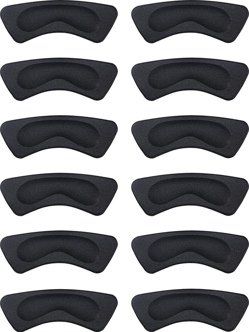 Heel Pads 6 Pairs Shoe Inserts Women Grips Liner Self-Adhesive Shoe Heel Protector Pads Foot Care(Black)