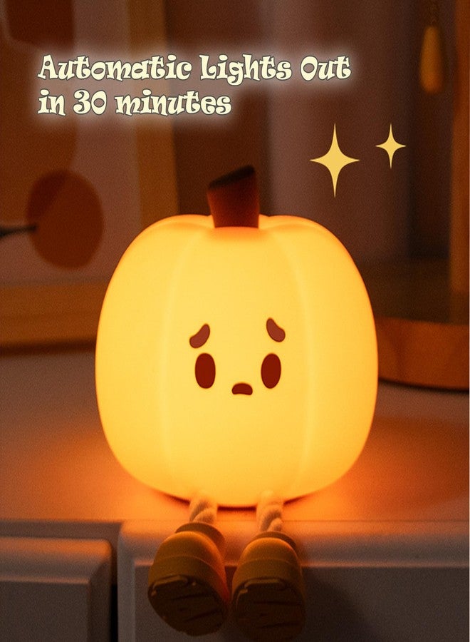 TriPro Silicone Rechargeable Night Light for Nursery Kids Room Decor, Baby Bedside Lamp (Halloween Pumpkin) - Image 4