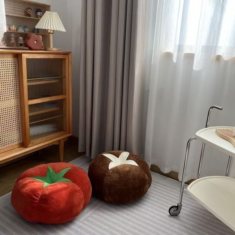Cute Mushroom Tomato Persimmon Floor Pillow Cushion - Image 4