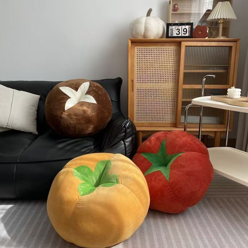 Cute Mushroom Tomato Persimmon Floor Pillow Cushion - Image 2