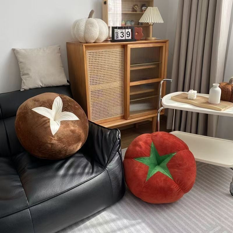 Cute Mushroom Tomato Persimmon Floor Pillow Cushion - Image 3